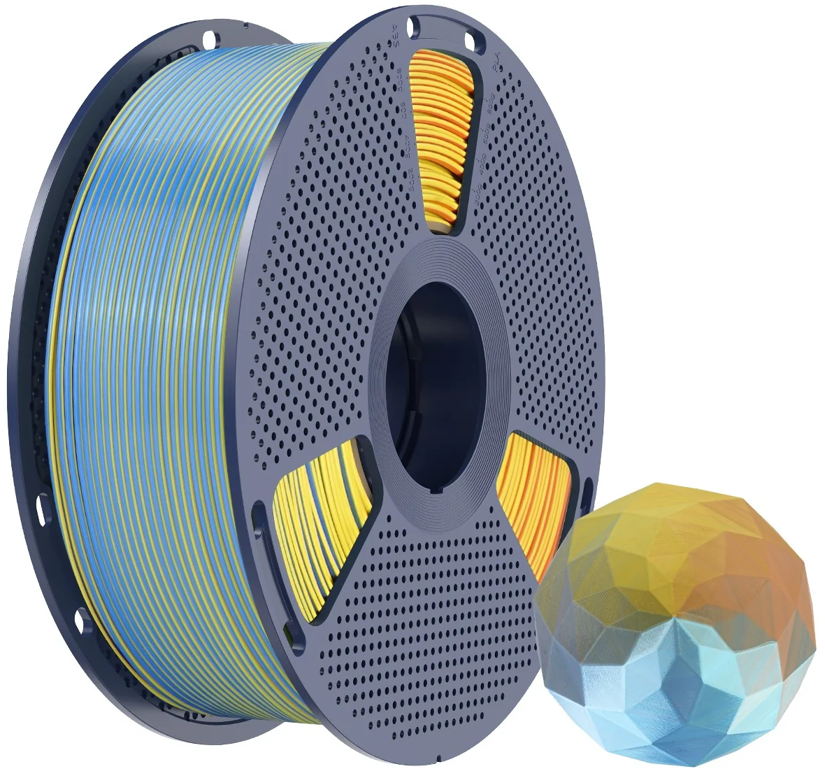 SUNLU  Silk PLA+ Forth-Color Blue Purple Orange Yellow, 1,75 mm / 1000 g    Vierfärbiges PLA Material mit glänzendem Finish