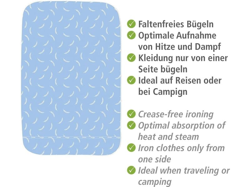 Wenko Bügeldecke Air Comfort 130 x 65 cm, Blau Bügelunterlage