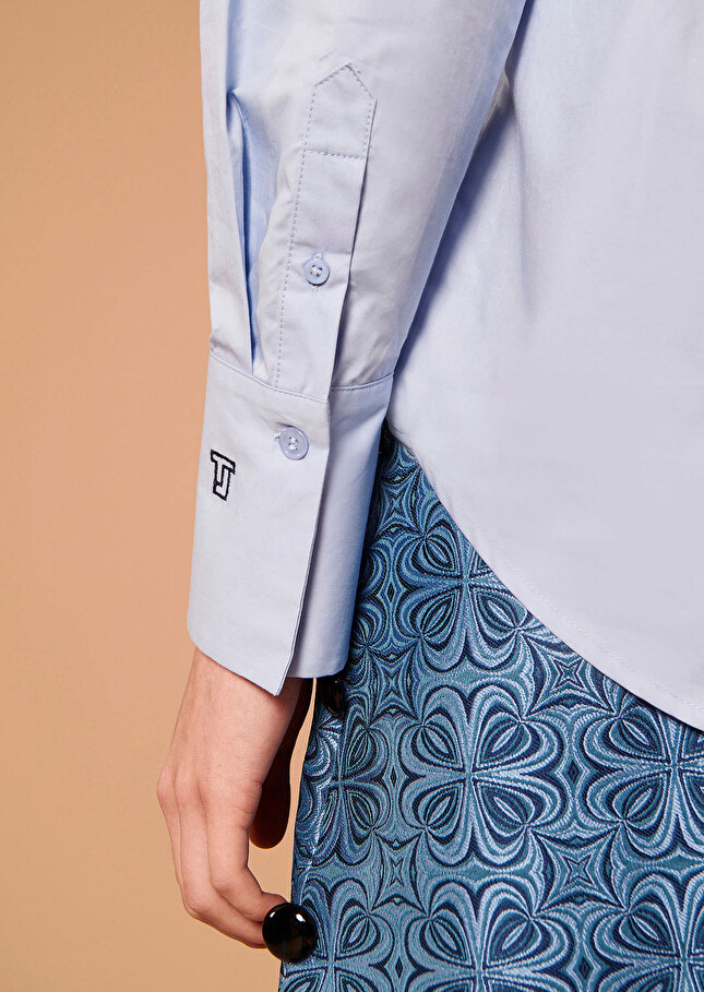 Chemise Clarencebleu ciel en popeline