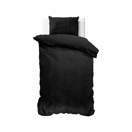 Dekbedovertrek Velvet Uni - Zwart