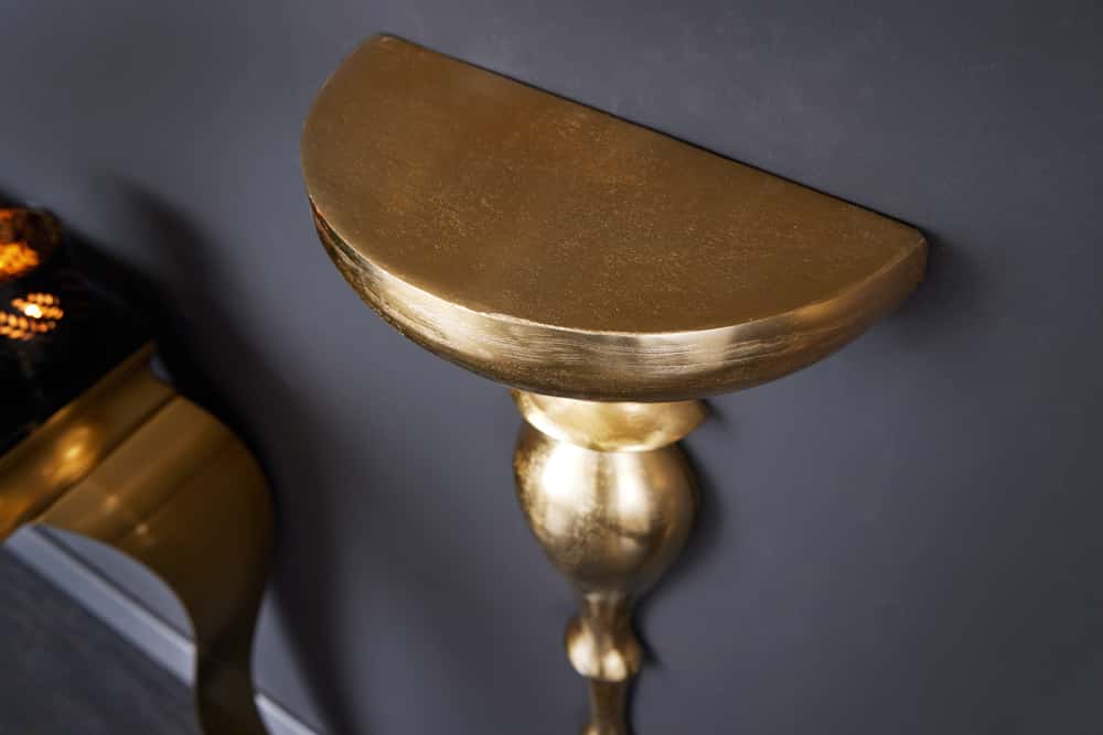 Barock Wandkonsole SCALA 80cm gold Metall Wandregal handmade Wanddekoration