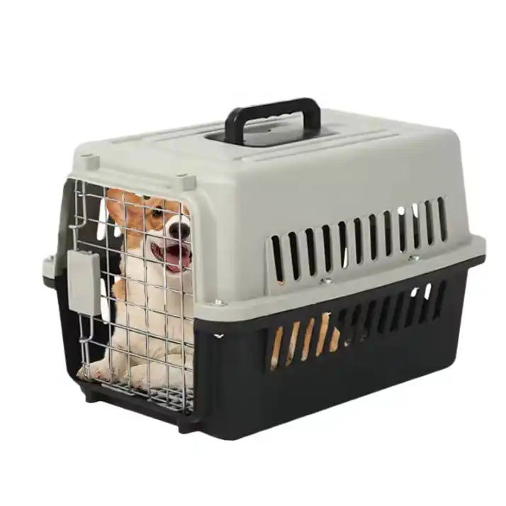 (58x63cm) Haustier Transport Box Reise Tragekiste Flugzeugbox für Kleine Hunde / Katzen - Schwarz