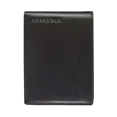 Maverick - Portefeuille à 2 volets anti-piratage avec compartiment à monnaie- cuir noir