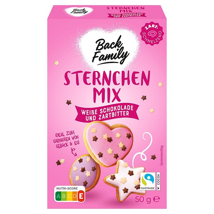 BACK FAMILY BACK FAMILY Raspelschokolade, Sterne 50 g