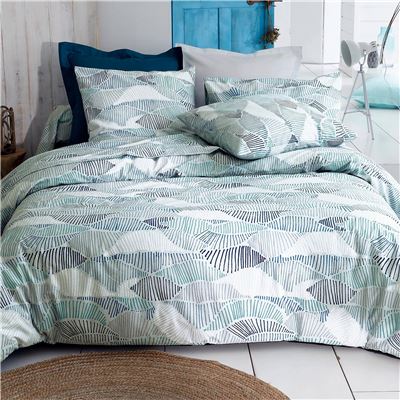 Linge de lit motif vagues géométriques - BECQUET CRÉATION