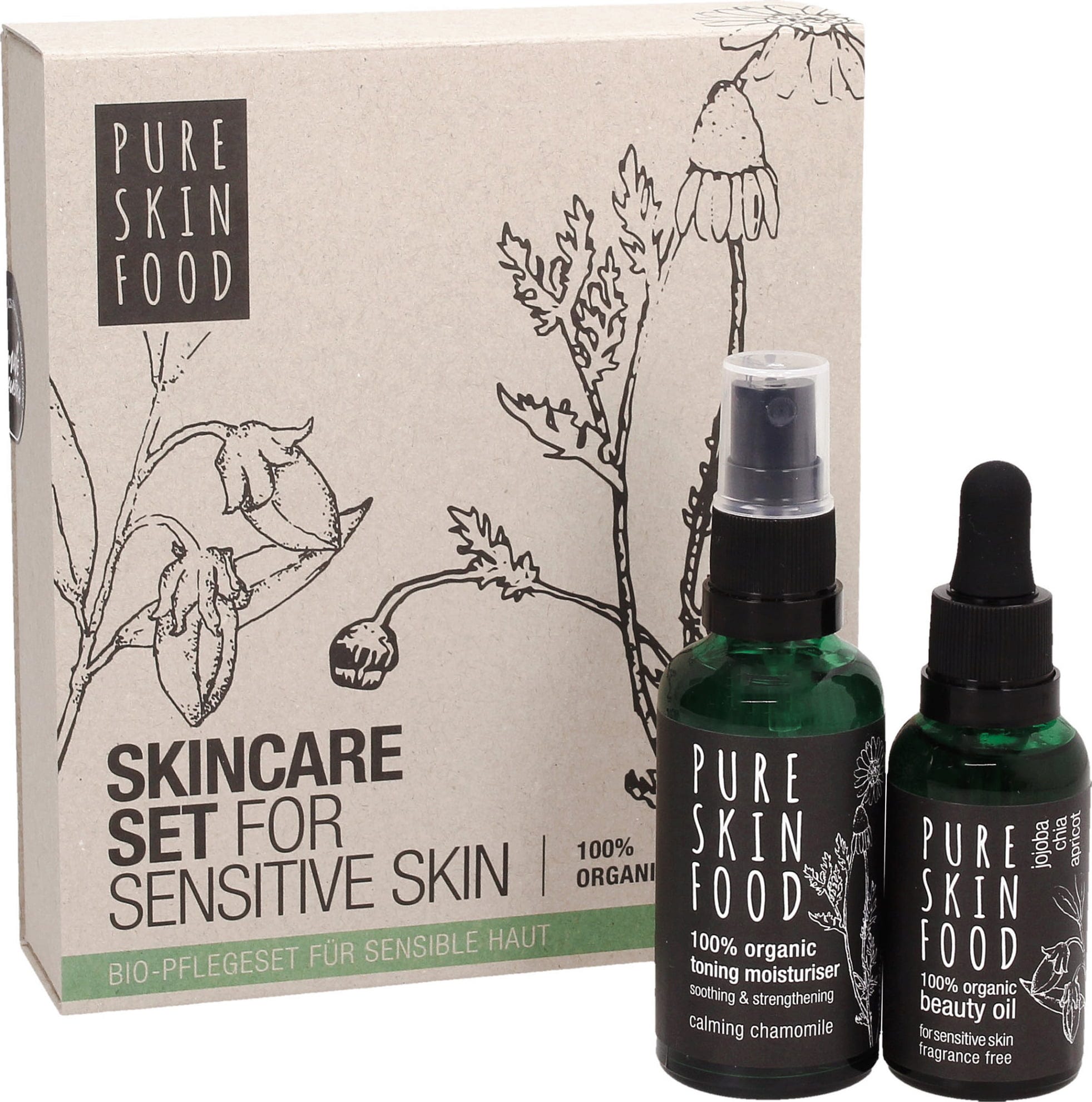 PURE SKIN FOOD  Organic Skincare Set For Sensitive Skin