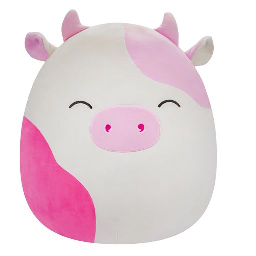 Squishmallows Caedyn Ko Bamse, Hvid/Lyserød