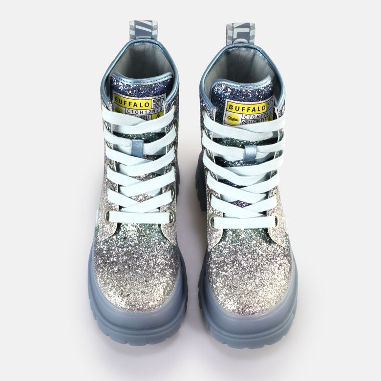 Aspha Lace Up Hi Bottines véganes, argentégris