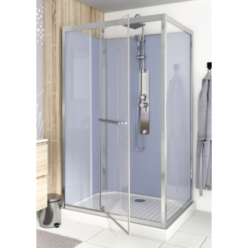 Allibert complete douchecabine Anapurna met draaideur zilver hoekmodel 90 x 120 cm