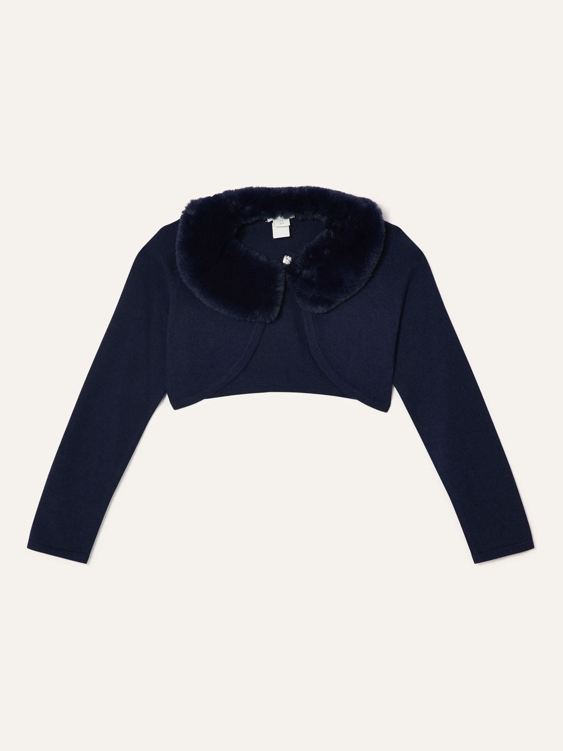 Blauw - Monsoon - Superzacht vest met kraag van imitatiebont van 100% katoen