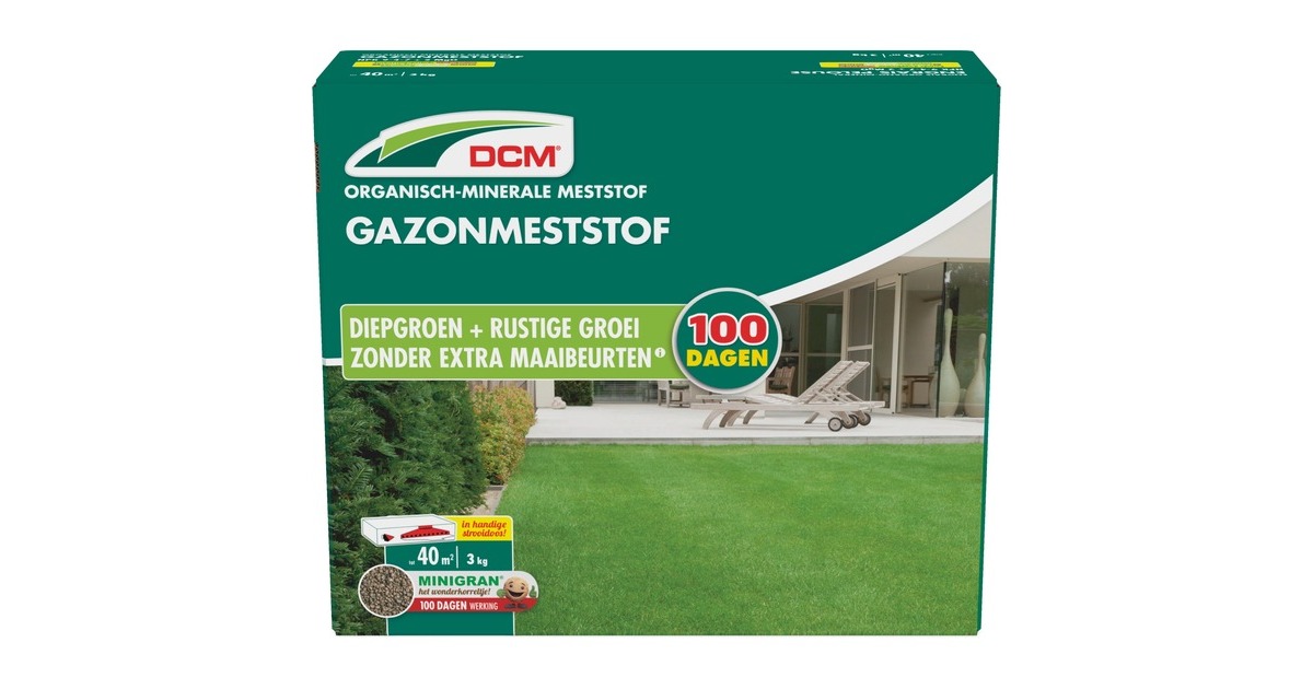 DCMGazonmeststof 3 kg  (Tot 40 m²)