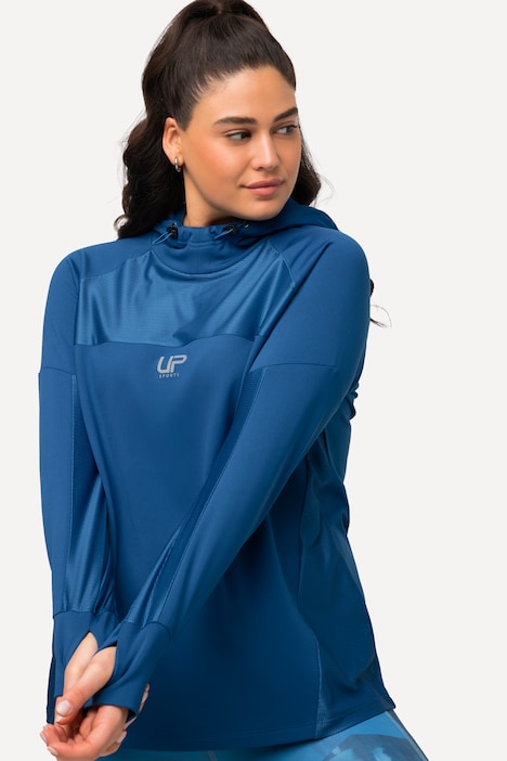 Funktionsshirt, Kapuze, Langarm, Hoodie, Daumenloch