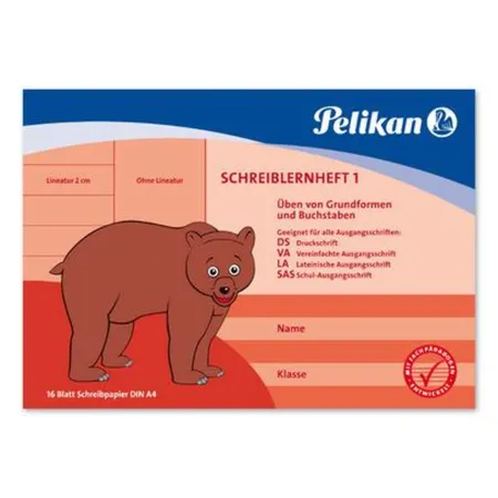 Pelikan Schreiblernheft 1, A4, 16 Blatt