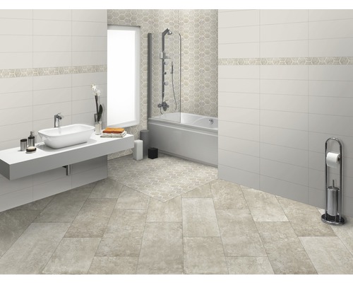 Steengoed wandtegel Satin bianco 20 x 50 cm