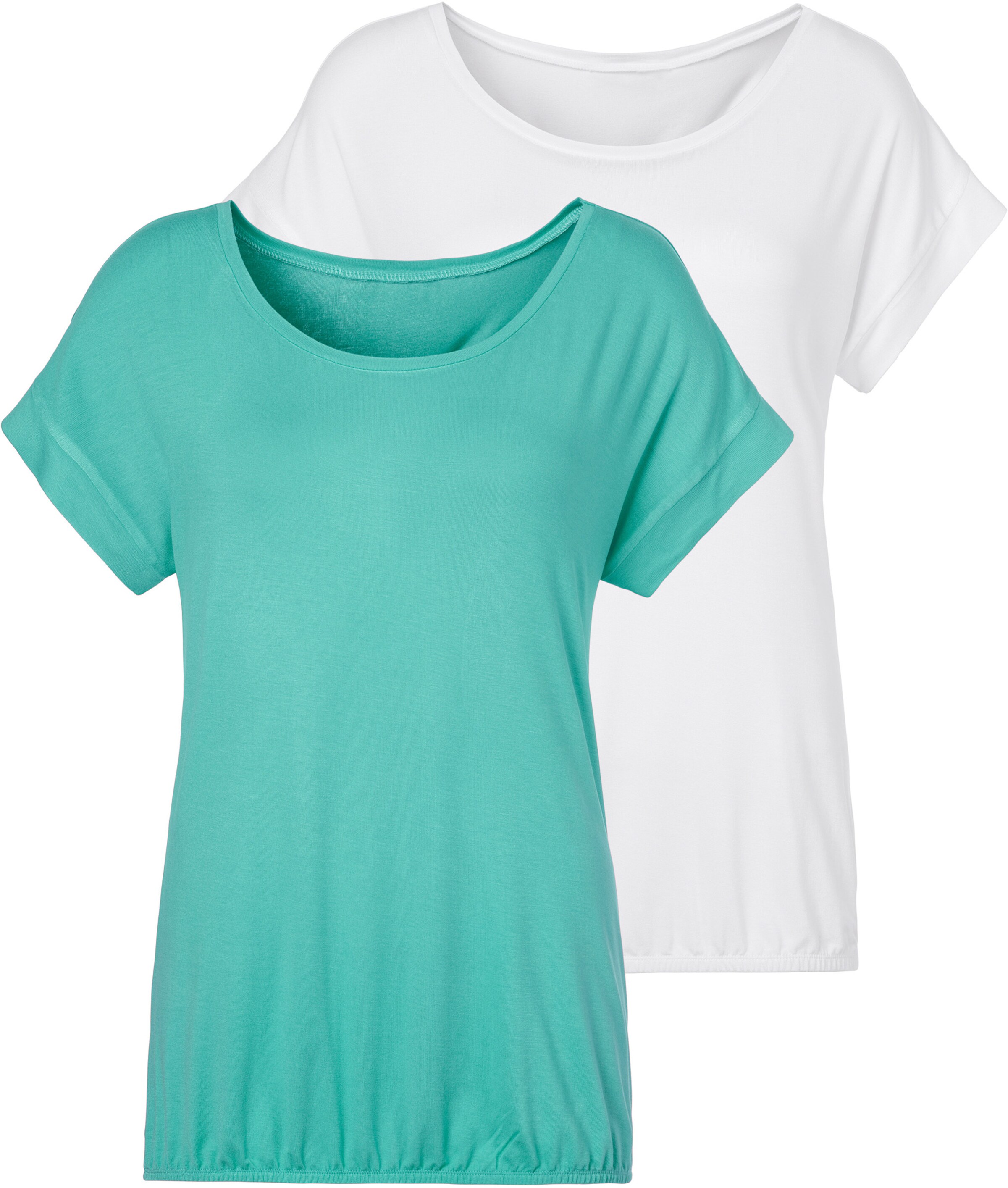 Vivance Kurzarmshirt in mint, creme