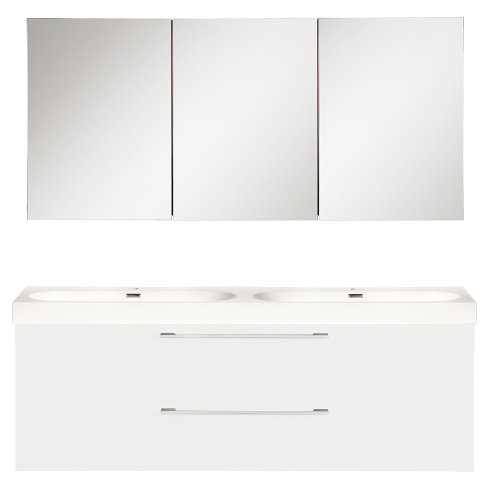 Differnz Somero badmeubelset 120 spiegelkast hoogglans wit