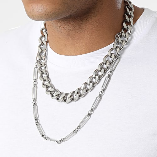 Collier Multi-Rangs BR05 Argenté
