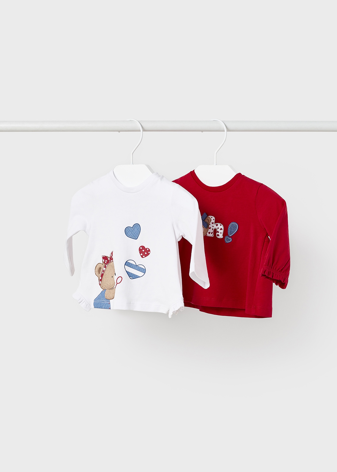 Conjunto de 2 camisetas de algodão sustentável para recém-nascidos