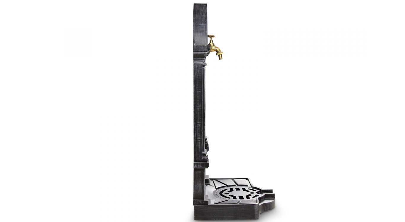 Fontaine de jardin aluminium gris 39x33x73cm