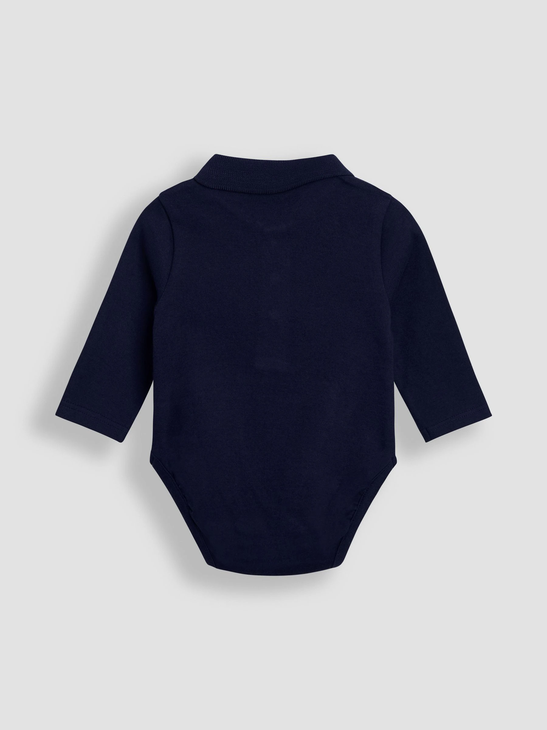 JoJo Maman Bébé 2-Pack Plain Long Sleeve Polo Shirt Bodies