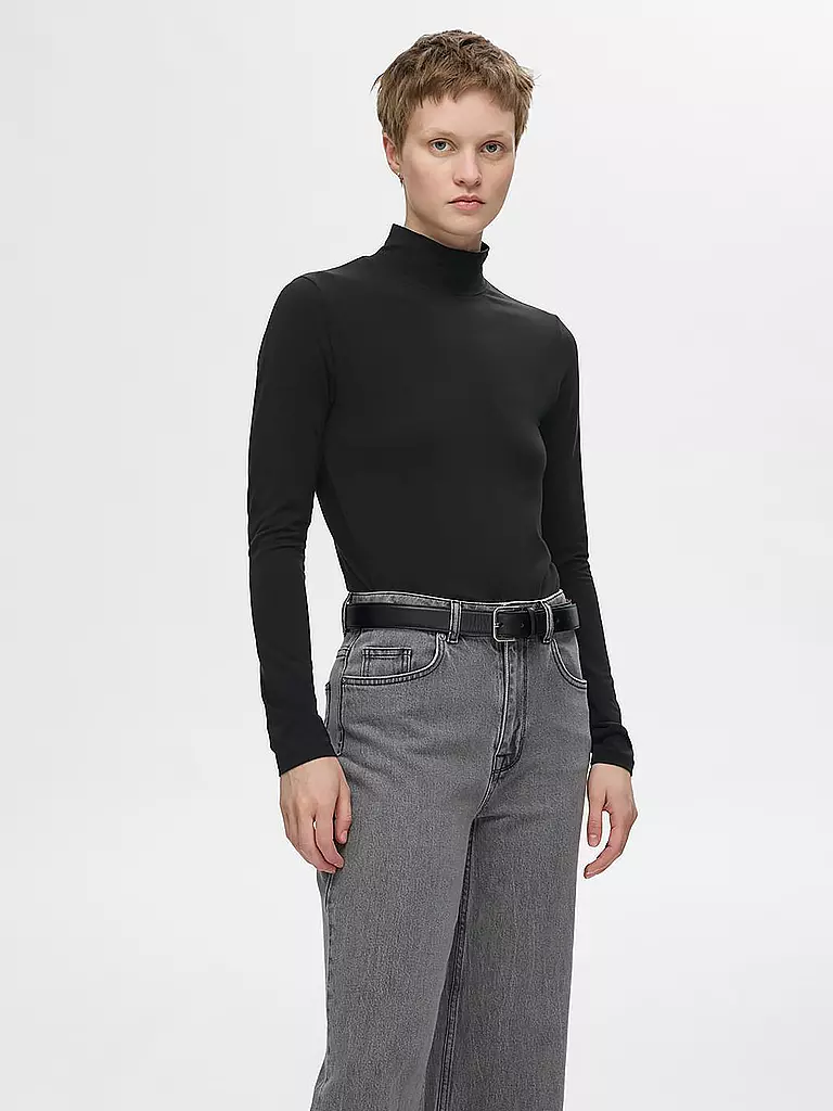 SELECTED FEMME Langarmshirt SLFMANJA schwarz