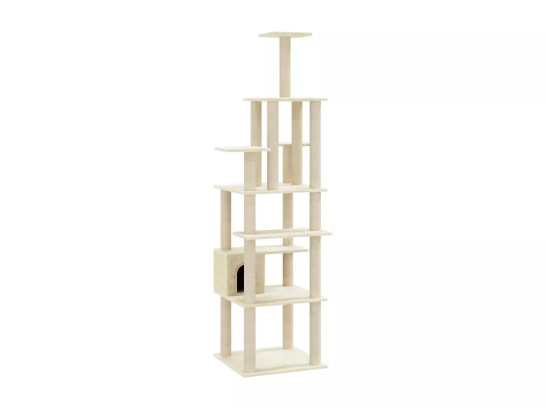 Arbre à chat avec griffoirs en sisal Crème 183 cm
