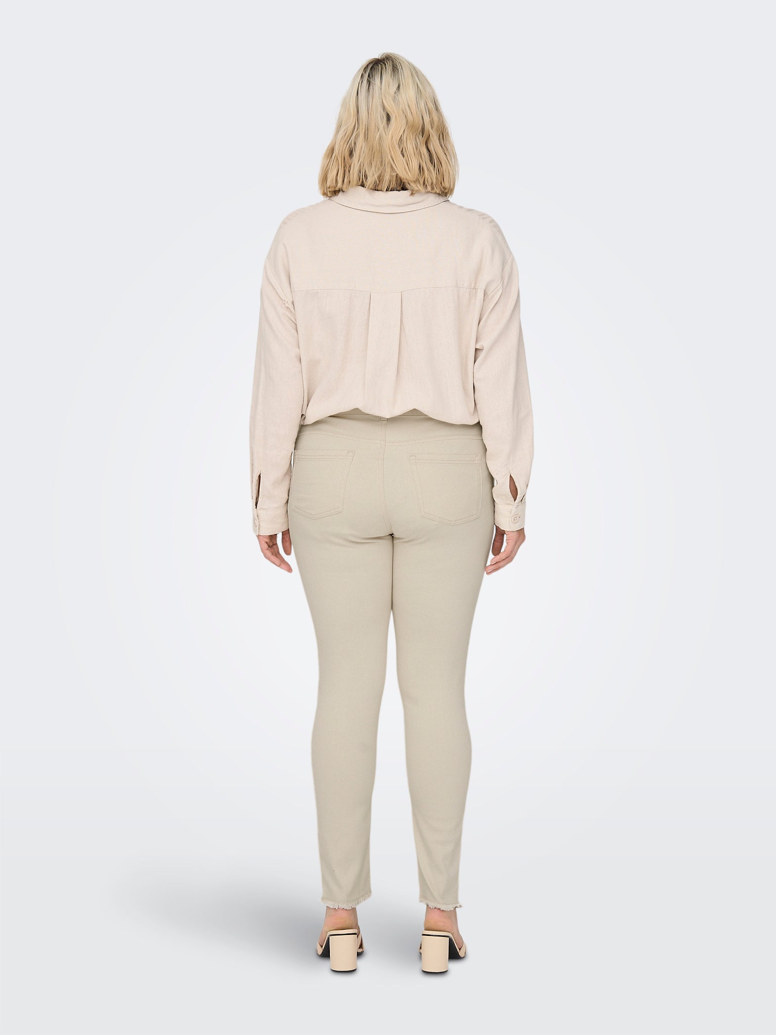 CARWILLY Mittlere Taille Skinny Fit Jeans Ecru