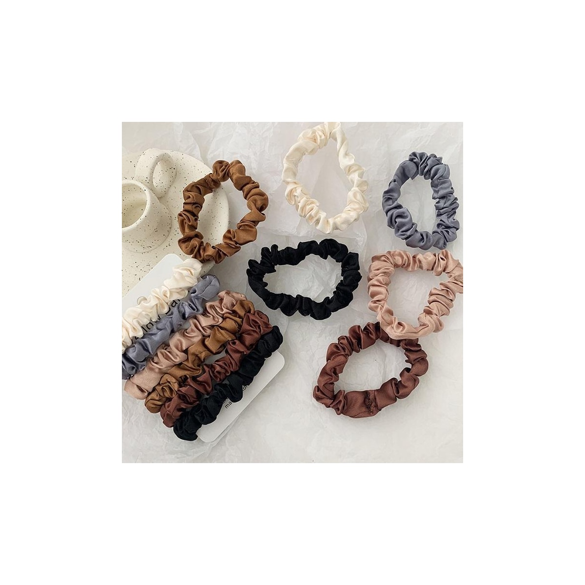 Scrunchies 6-pakning Flerfarget