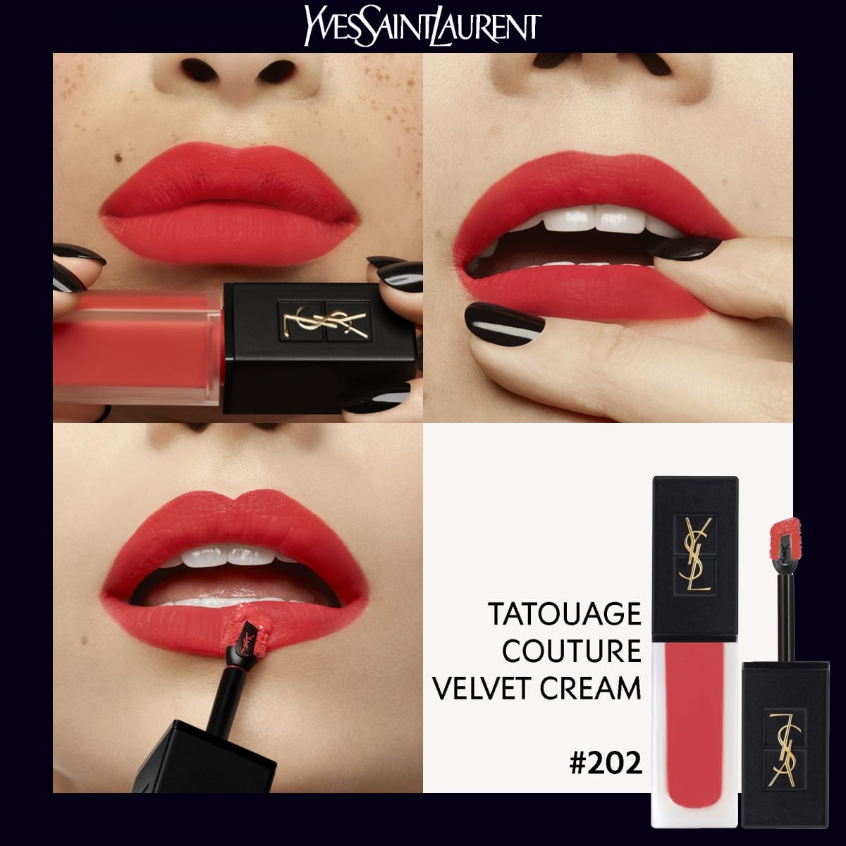 YVES SAINT LAURENT Tatouage Couture Velvet Cream Rouge à Lèvres Mat Effet Velours Longue Tenue