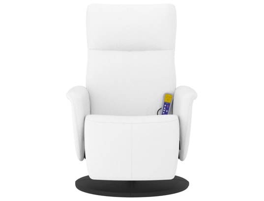 VIDAXL - Fauteuil Relaxation Fauteuil inclinable de massage repose-pieds blanc similicuir