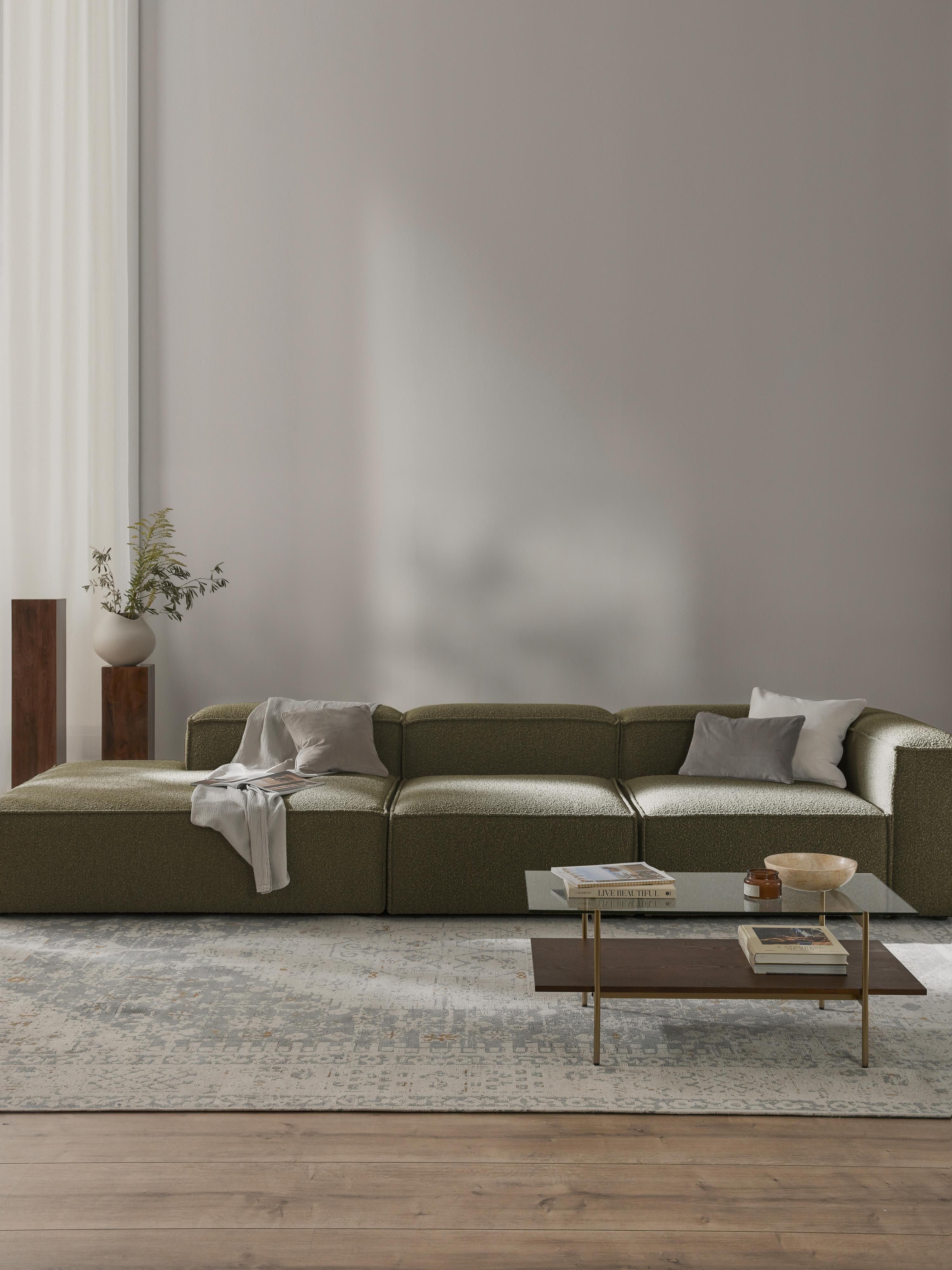 Modulaire XL chaise longue Lennon uit bouclé