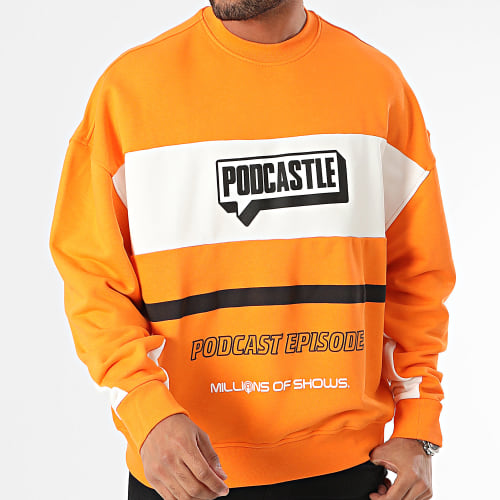 Sweat Crewneck Orange Blanc