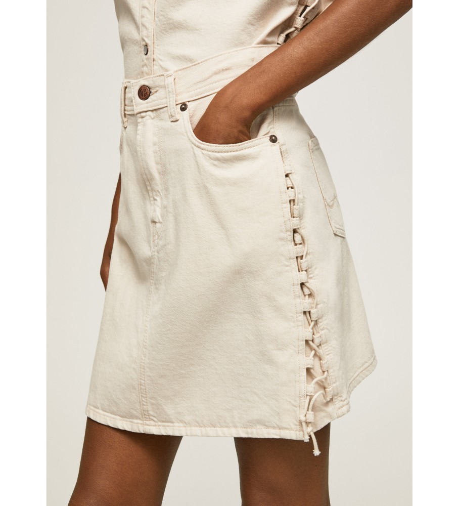 Saia de renda Lilly da Pepe Jeans, bege