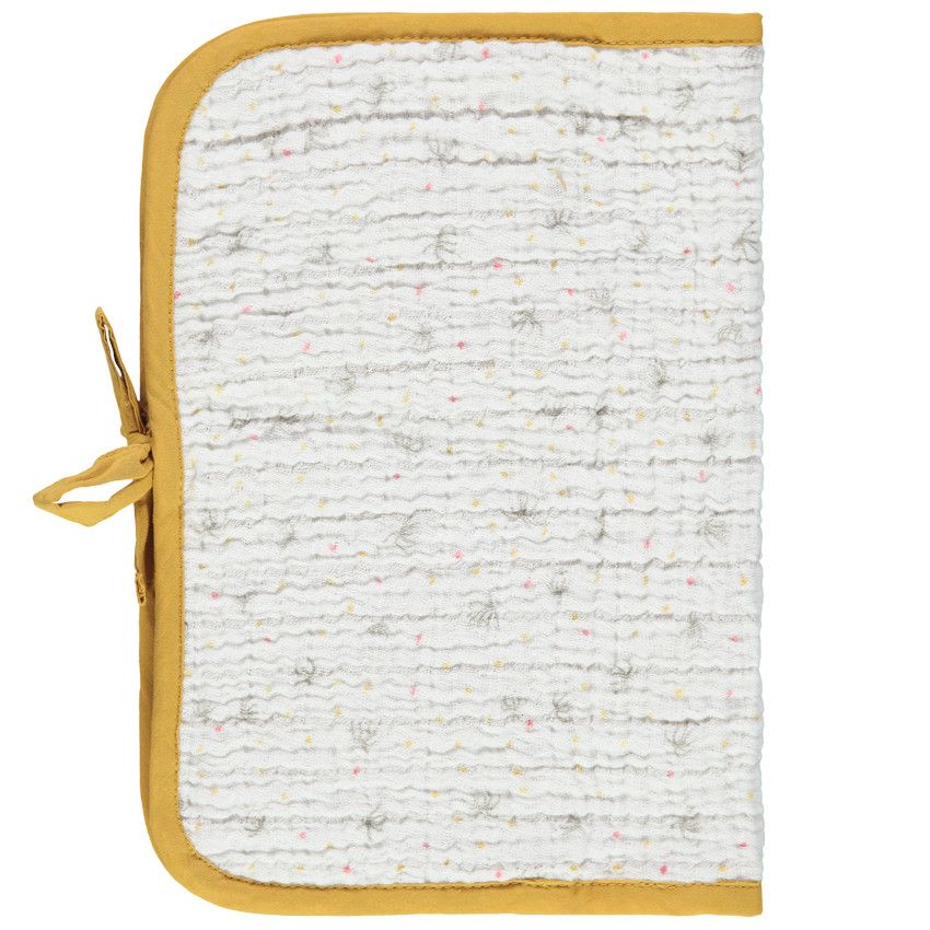 Protège carnet de santé en tétra à motifs - Ecru