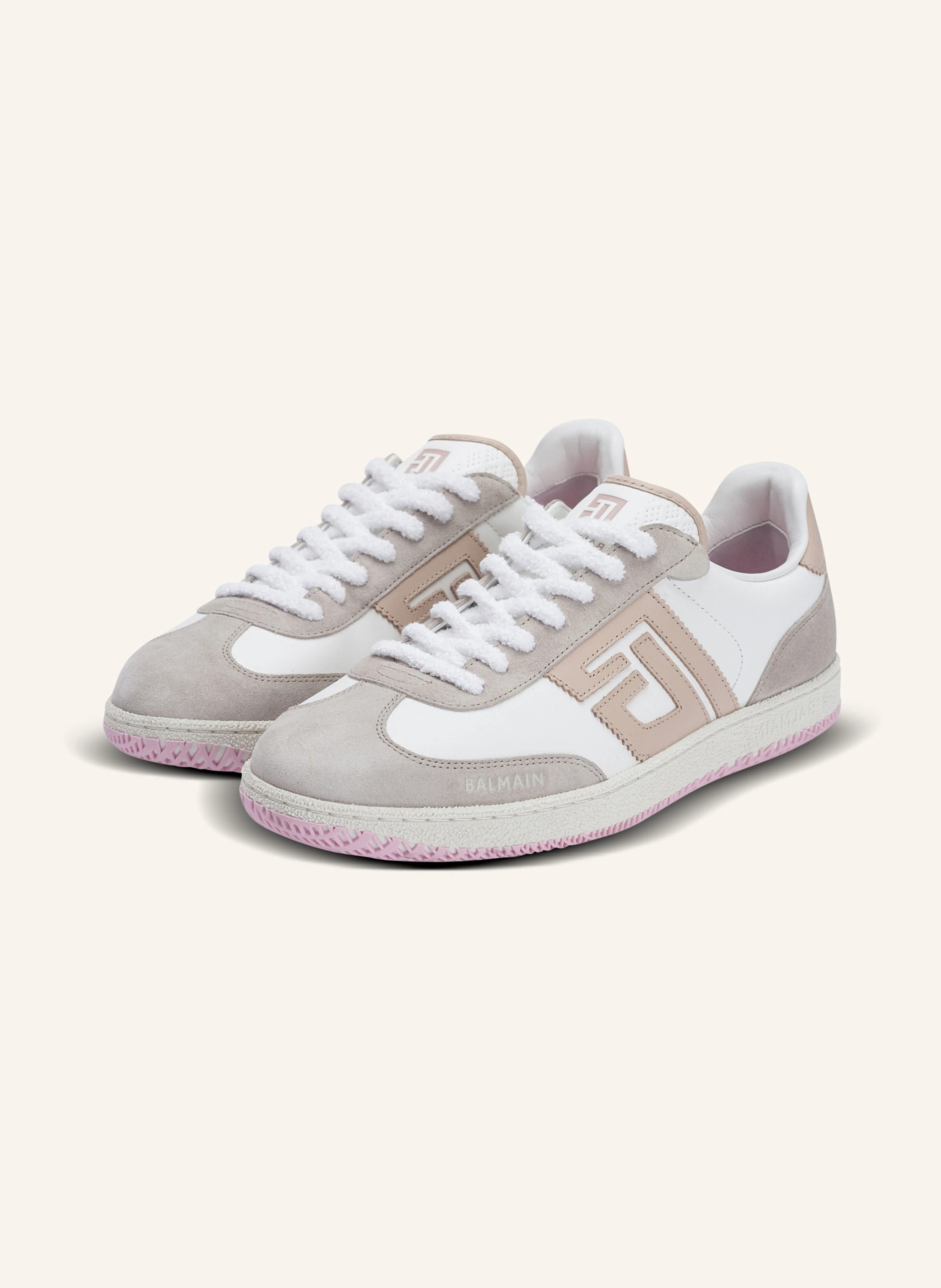 BALMAIN Sneakers Balmain Swan aus Kalbsleder und Wildleder