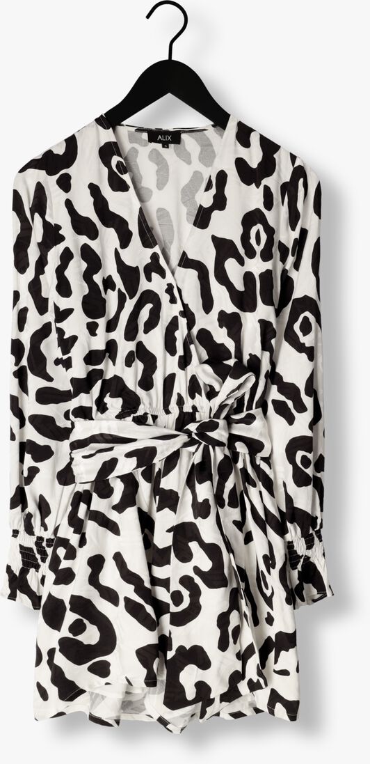 ALIX THE LABEL zwarte alix the label  ladies woven big animal jacquard playsuit