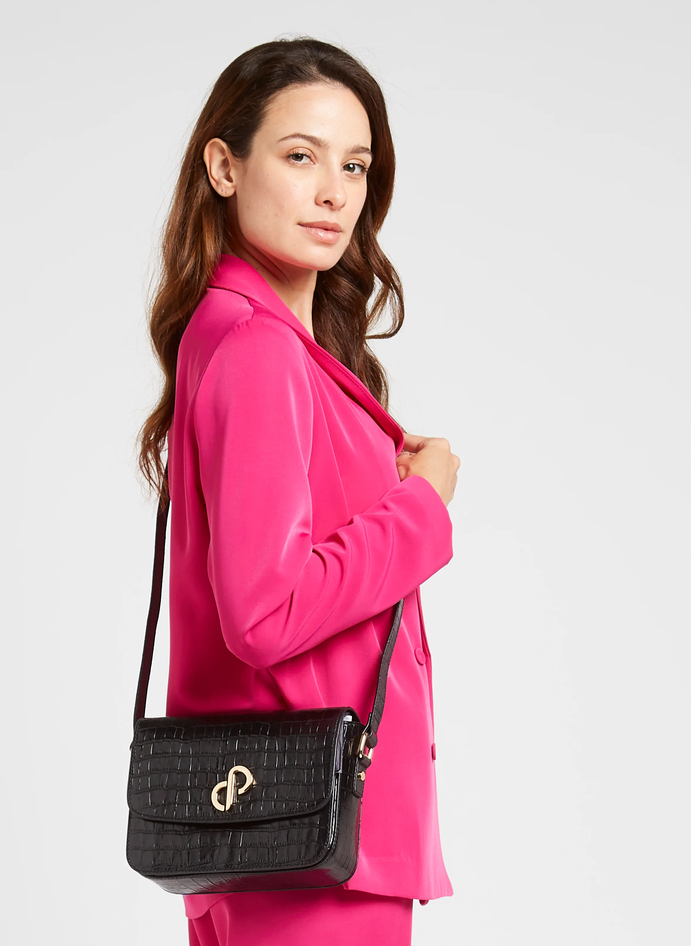 AUDE - Sac bandoulière en cuir| Noir