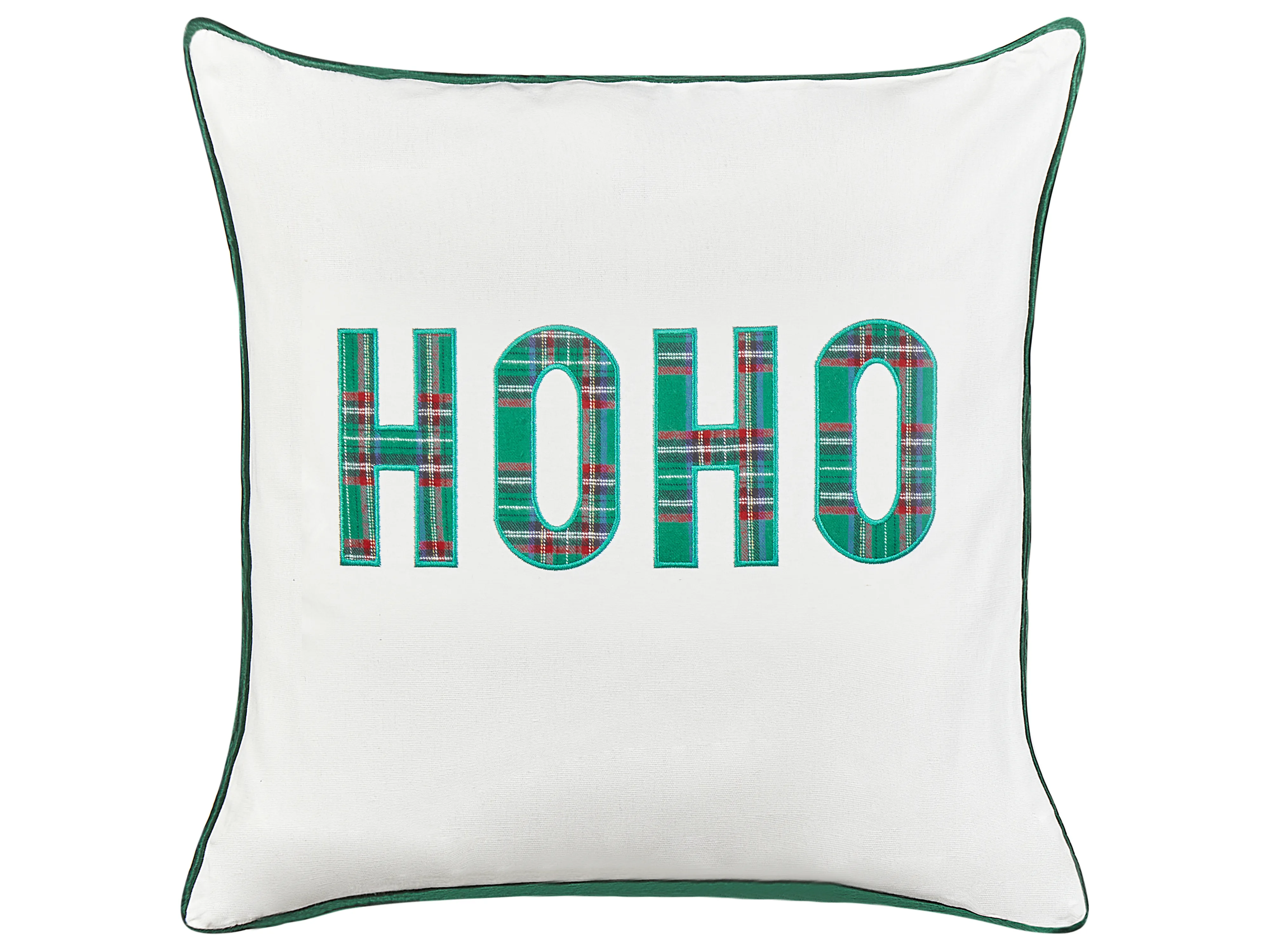Set van 2 sierkussens JOYCANDY Katoen 45 x 45 cm Wit kerstmotief
