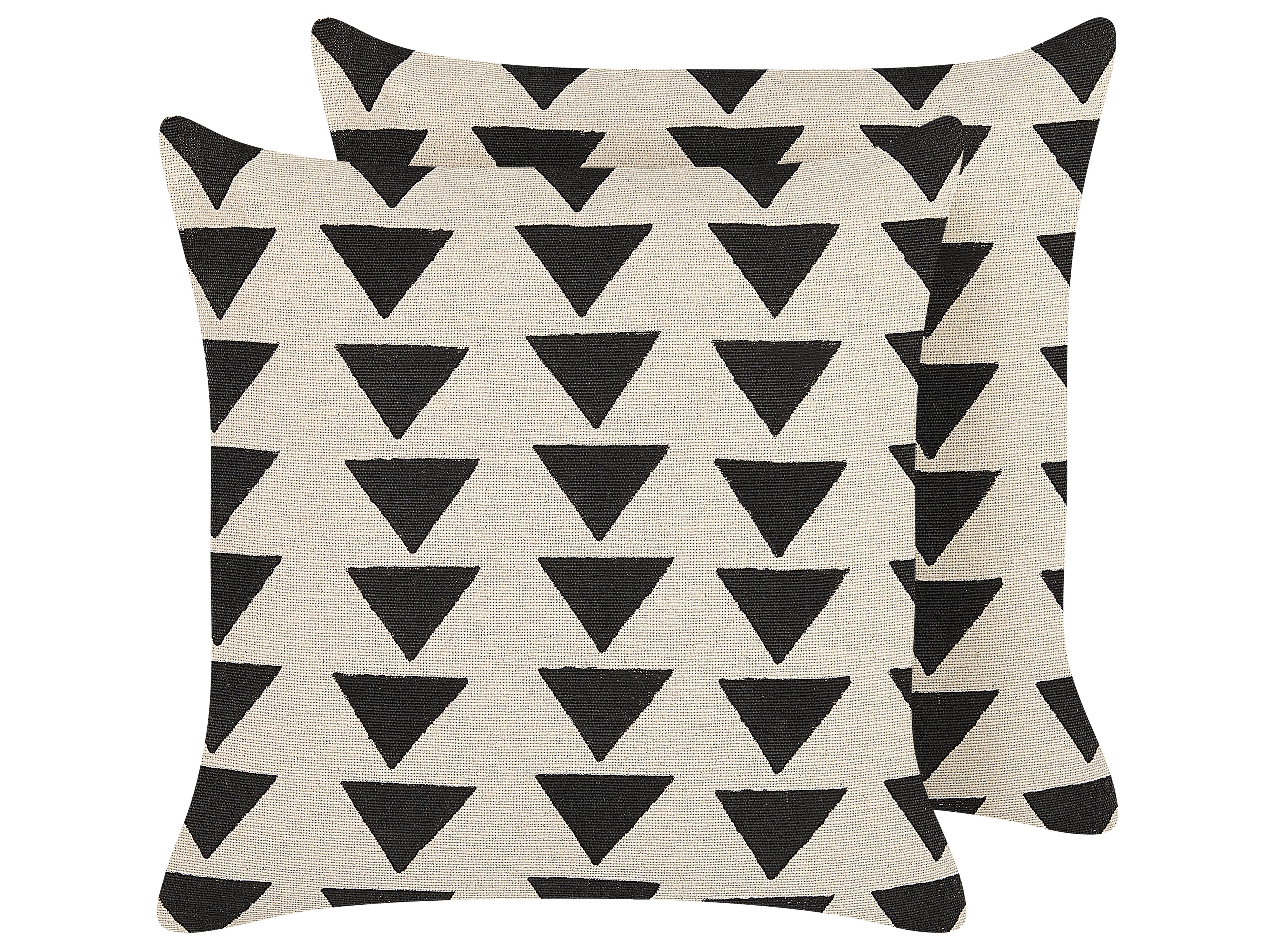 Set van 2 sierkussens CERCIS Katoen 45 x 45 cm Beige geometrisch patroon