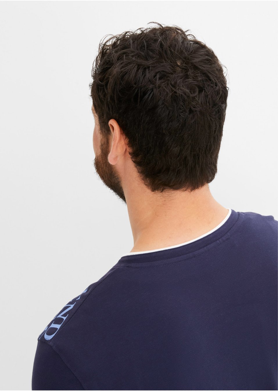 T-shirt col Henley à imprimé, manches longues