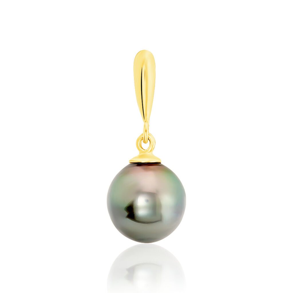 Pendentif Semi-baroque Or Jaune Perle De Culture De Tahiti