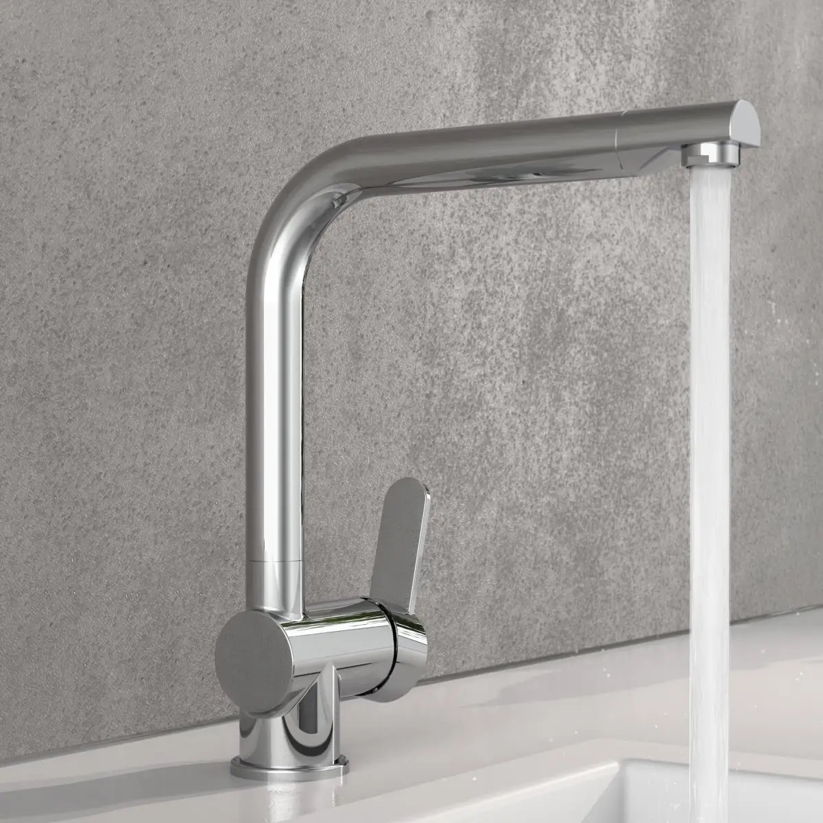 Schutte Rio keukenkraan met draaibare uitloop chroom