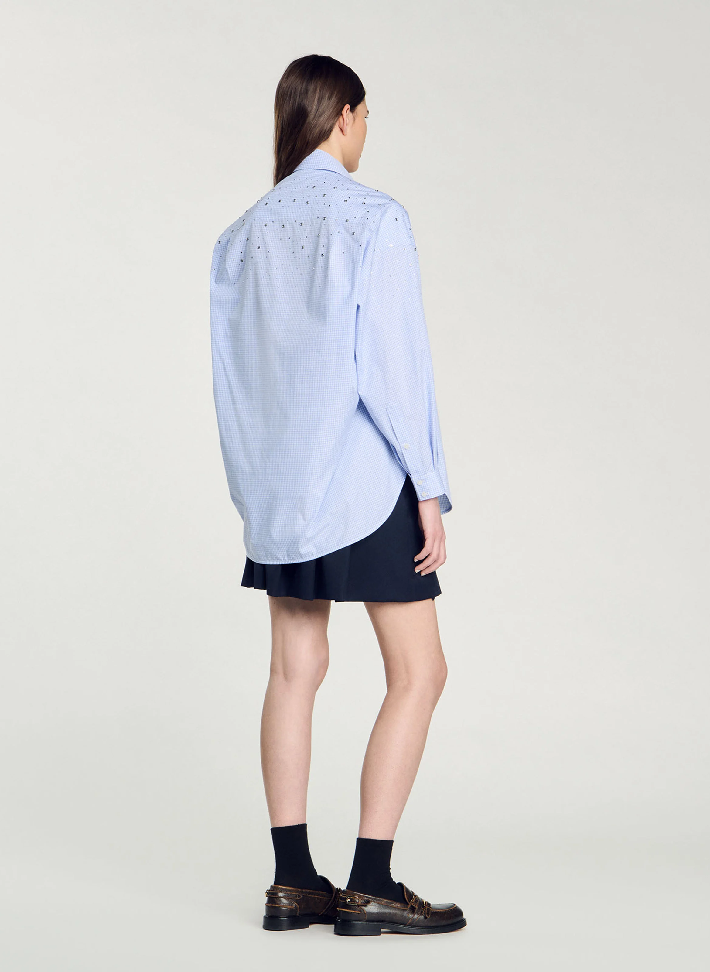 Chemise col classique à carreaux de vichy | Bleu