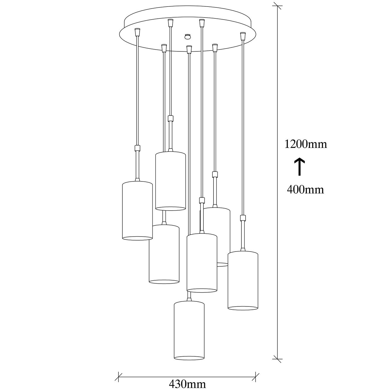 Opviq Suspension Kem noir/doré - 43x120 cm