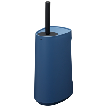 Tiger Toiletborstelhouder TESS met opbergfunctie vrijstaand en Swoop borstel flexibel blauw/zwart