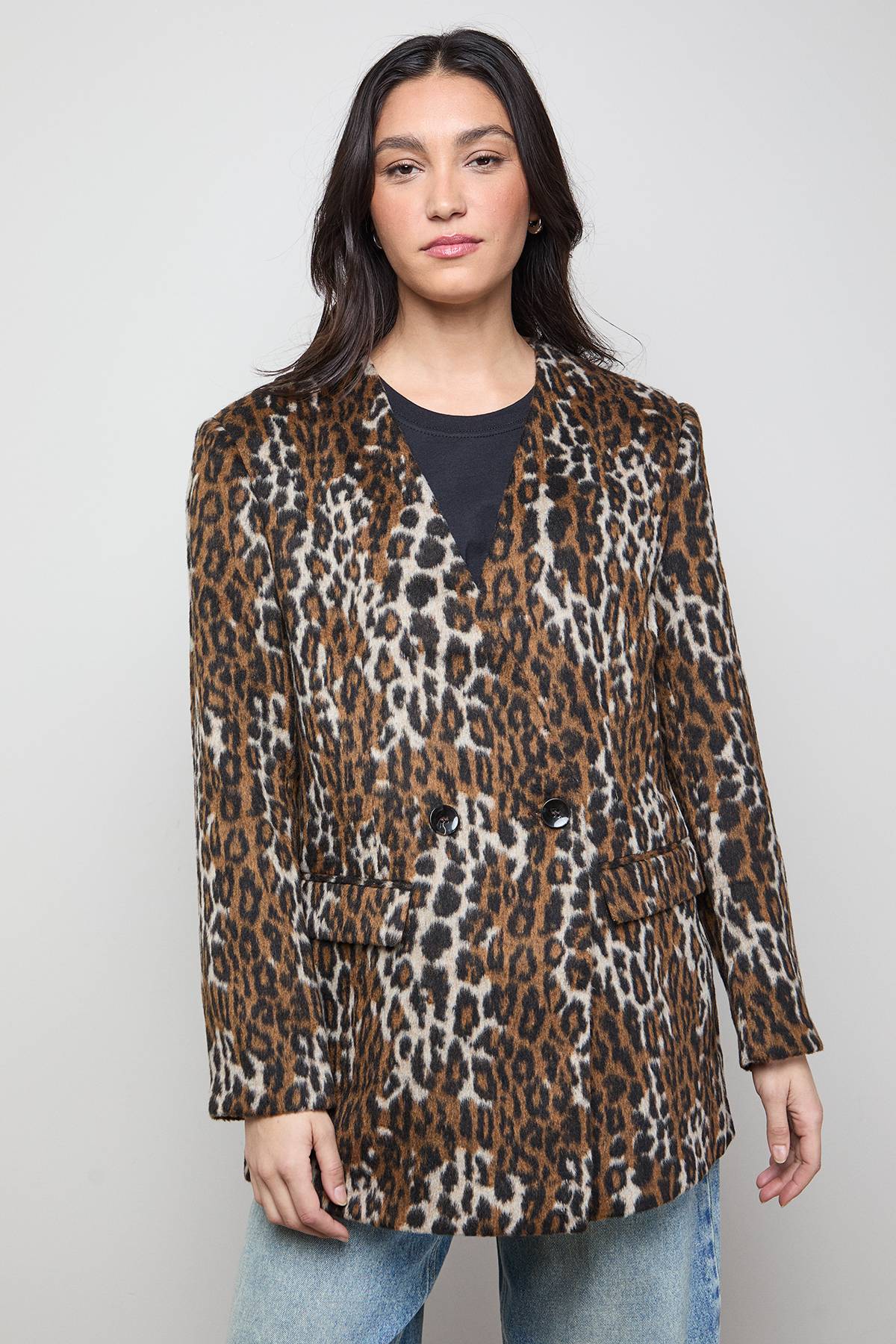 Oasis Manteau Blazer sans Col