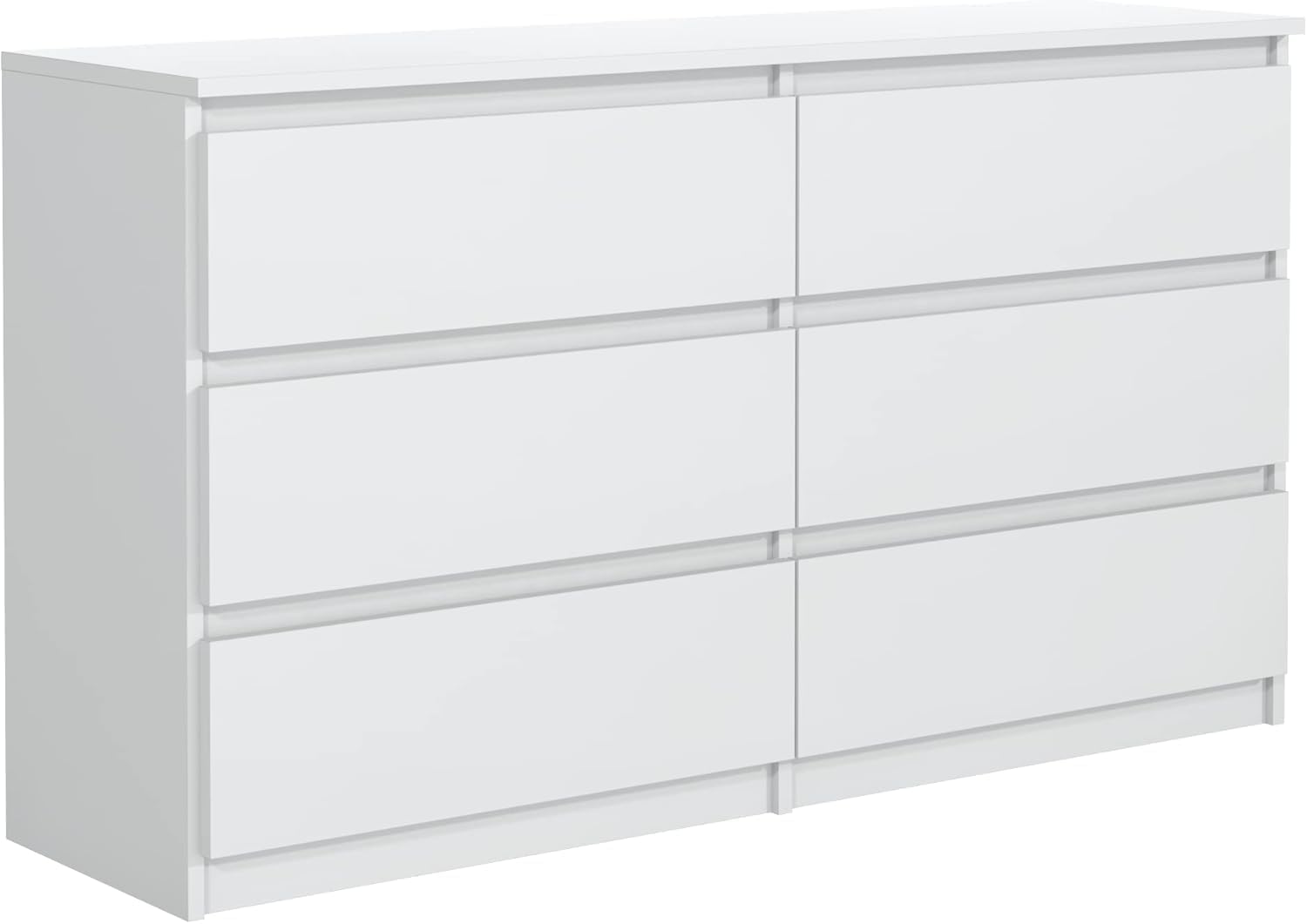 meble masztalerz Kommode 120 cm Breit - Modernes Sideboard - Schrank mit 6 Schubladen - Schubladenschrank - Kommodenschrank für Wohnzimmer, Flur, Schlafzimmer - Weiß 120x78,5x39 cm