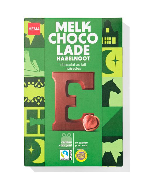 lettre E en chocolat aux noisettes 140g