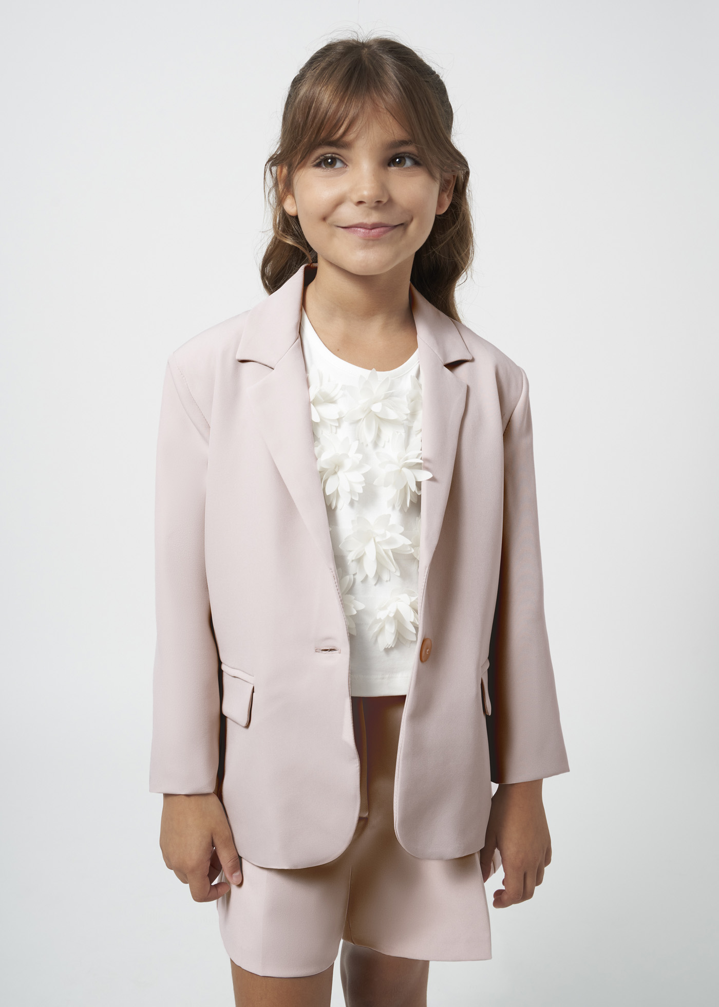 Blazer de crepe para meninas
