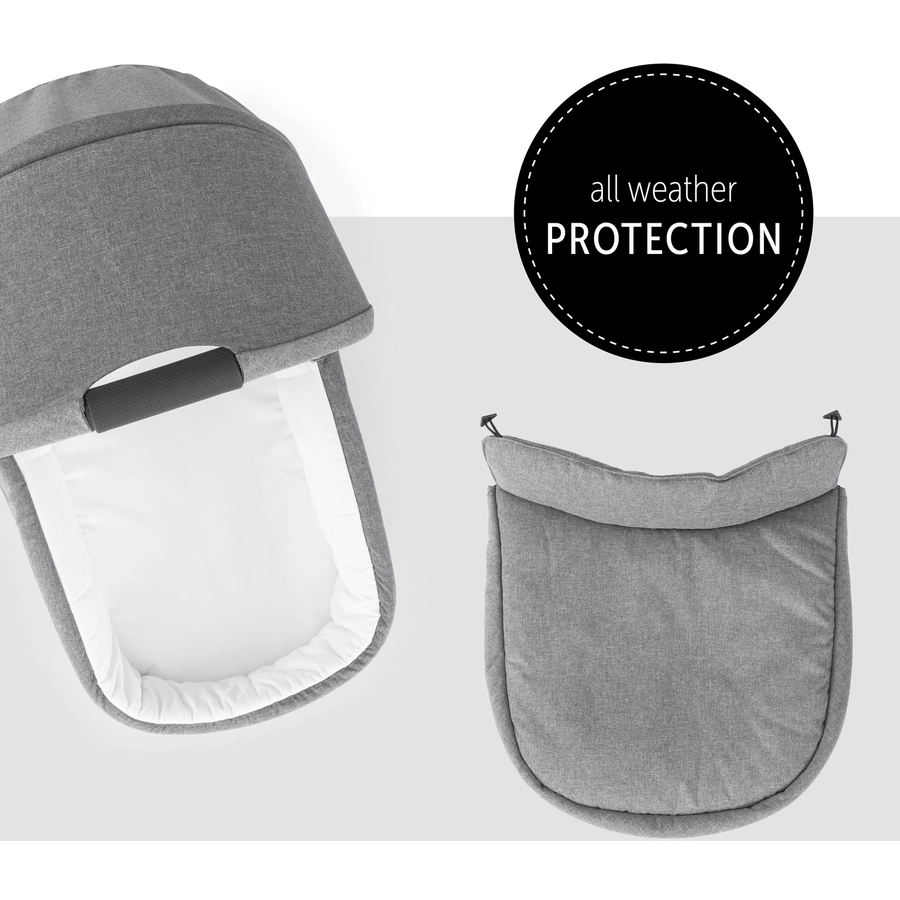 hauck Kinderwagenaufsatz Colibri Melange Grey